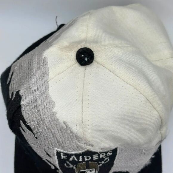 Vintage Logo Athletic NFL Oakland Las Vegas Raiders Splash Snapback Hat - Picture 6 of 9
